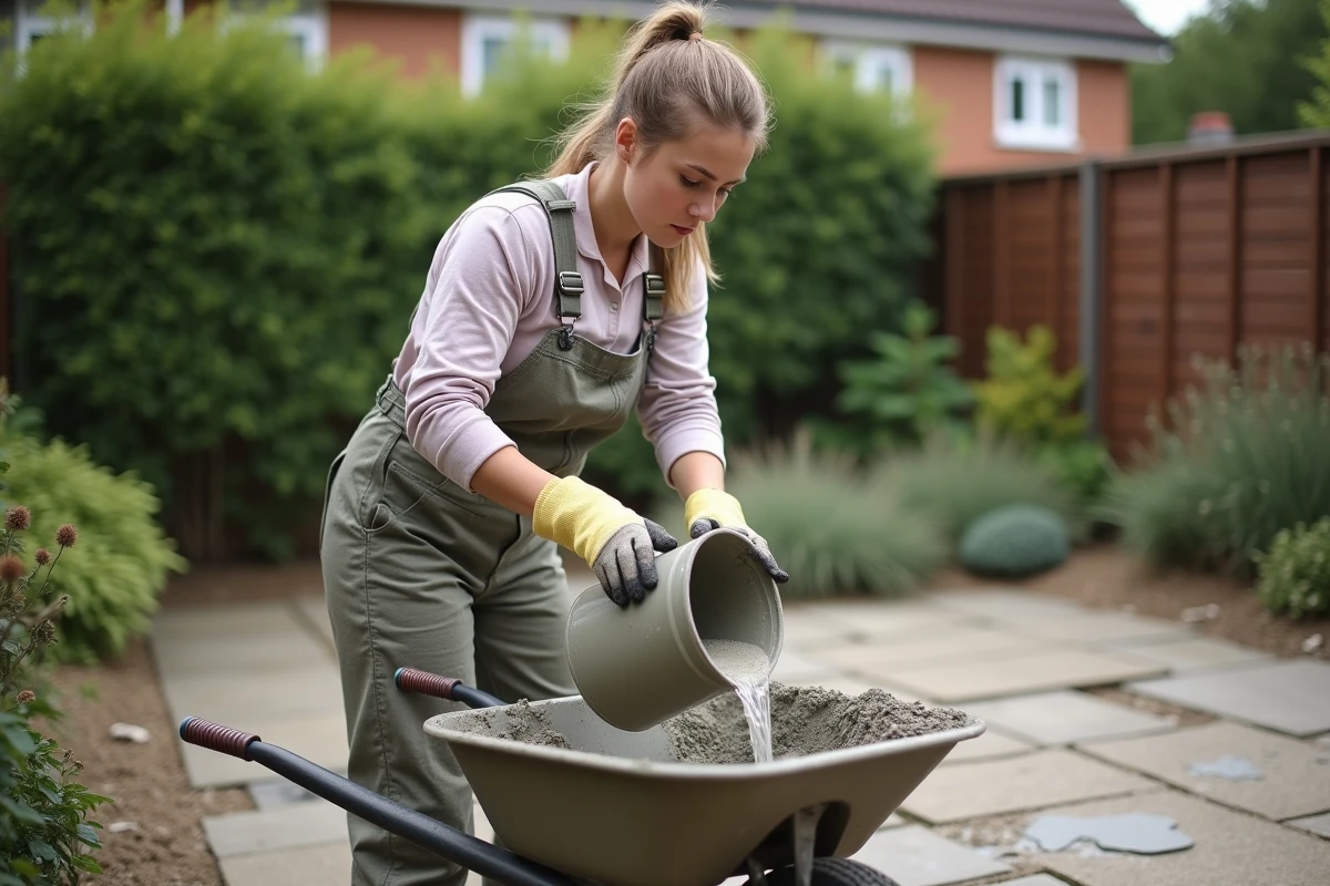 Jeune femme versant de l